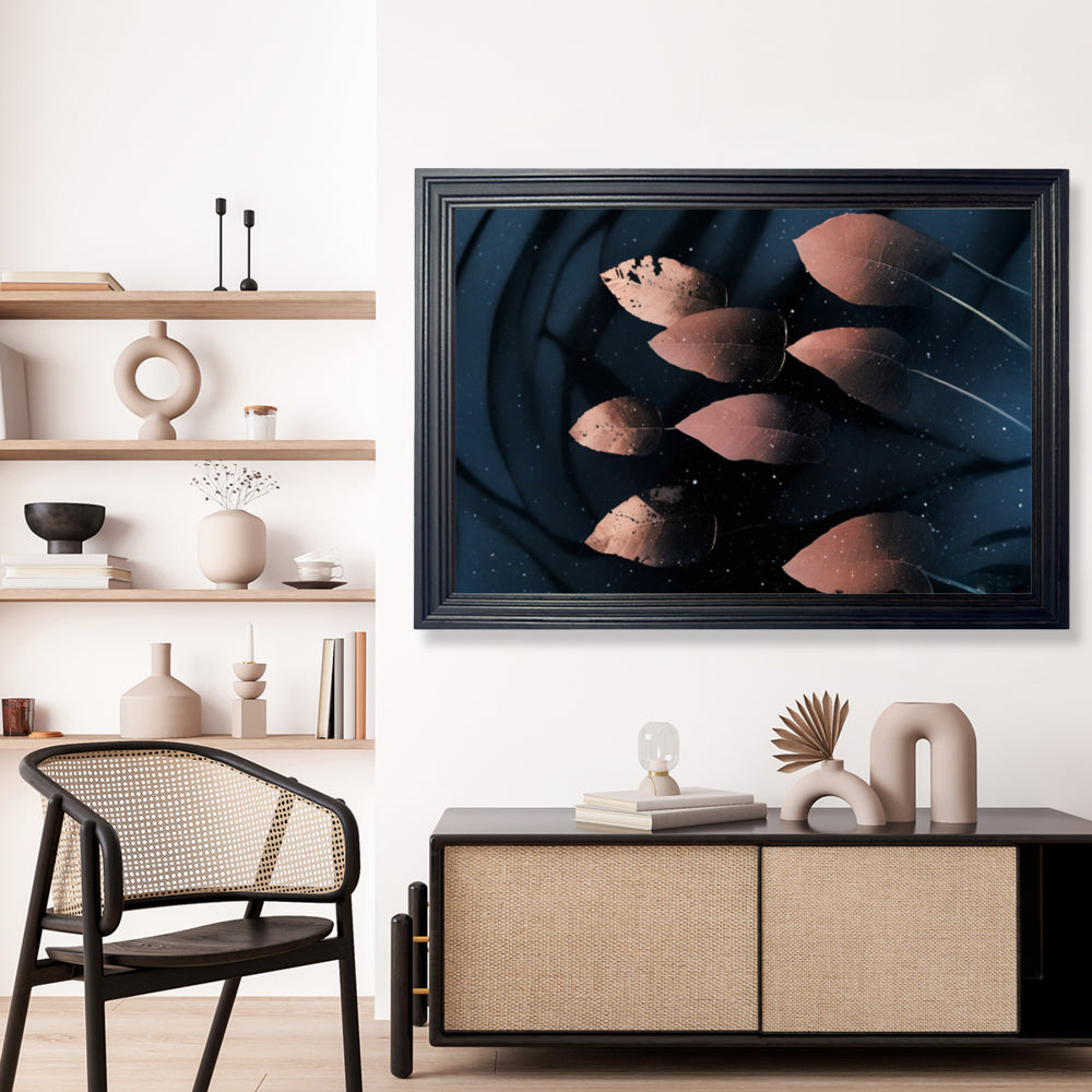 Dark Flower Creative Design,Horizontal Framed Simple Decorative Canvas Painting