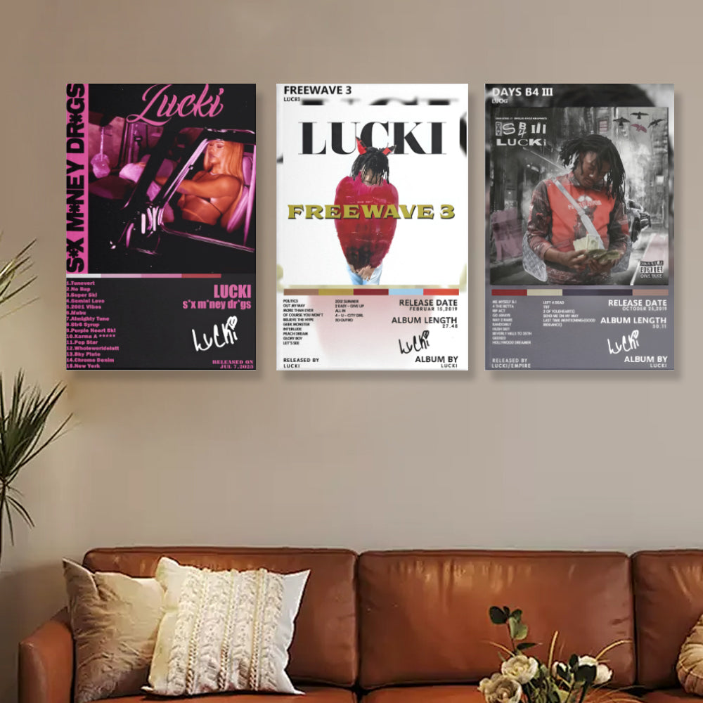 Generic Lucki Album Poster,Triple Frameless Canvas Painting