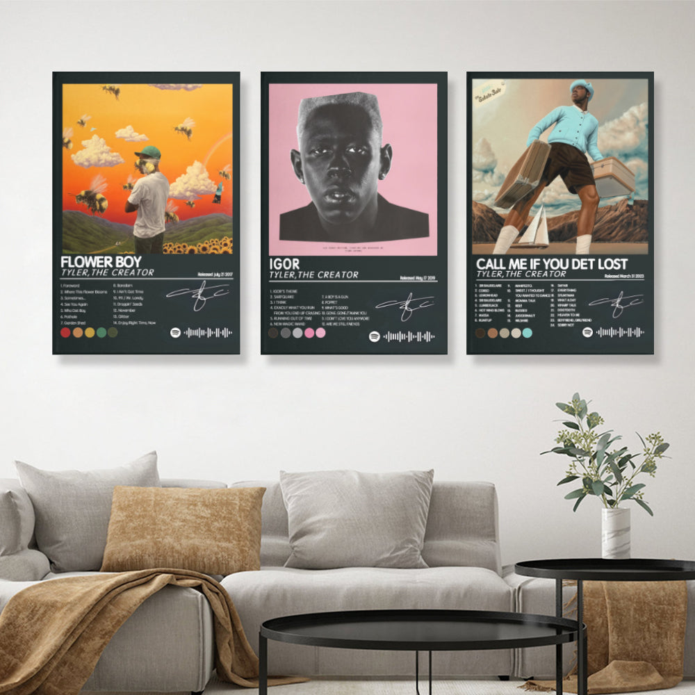Tyler Album Poster,Triple Frameless Canvas Painting