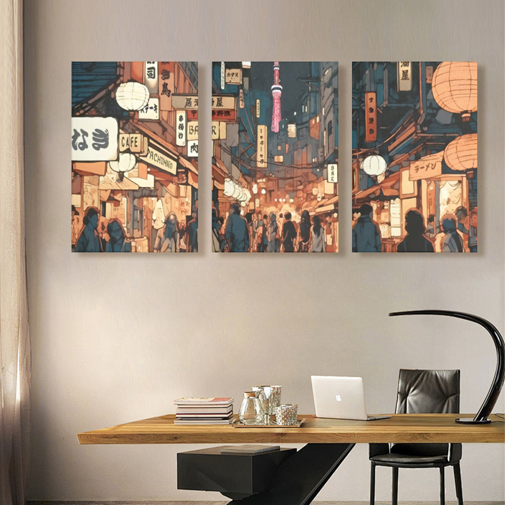 Creative Painting,Triple Frameless Canvas Painting.