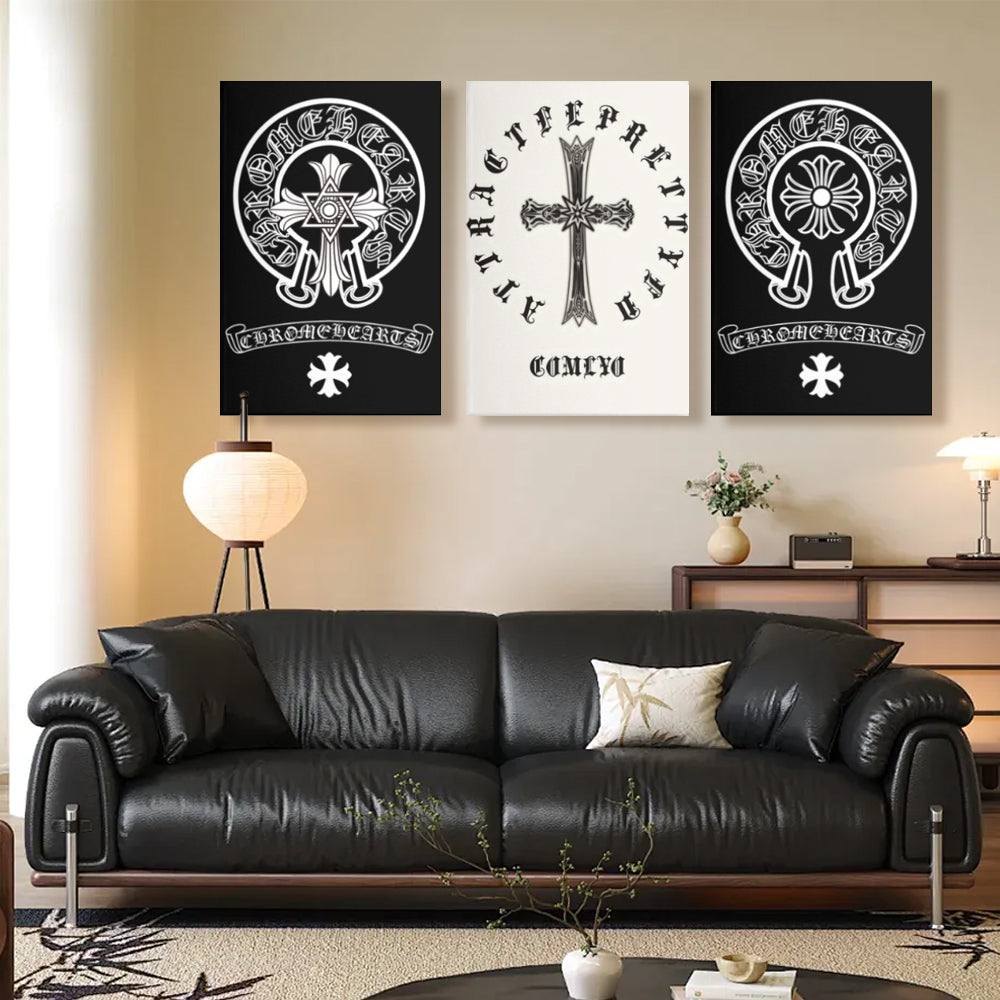 Trendy  Creative Pattern ,Triple Frameless Canvas Painting