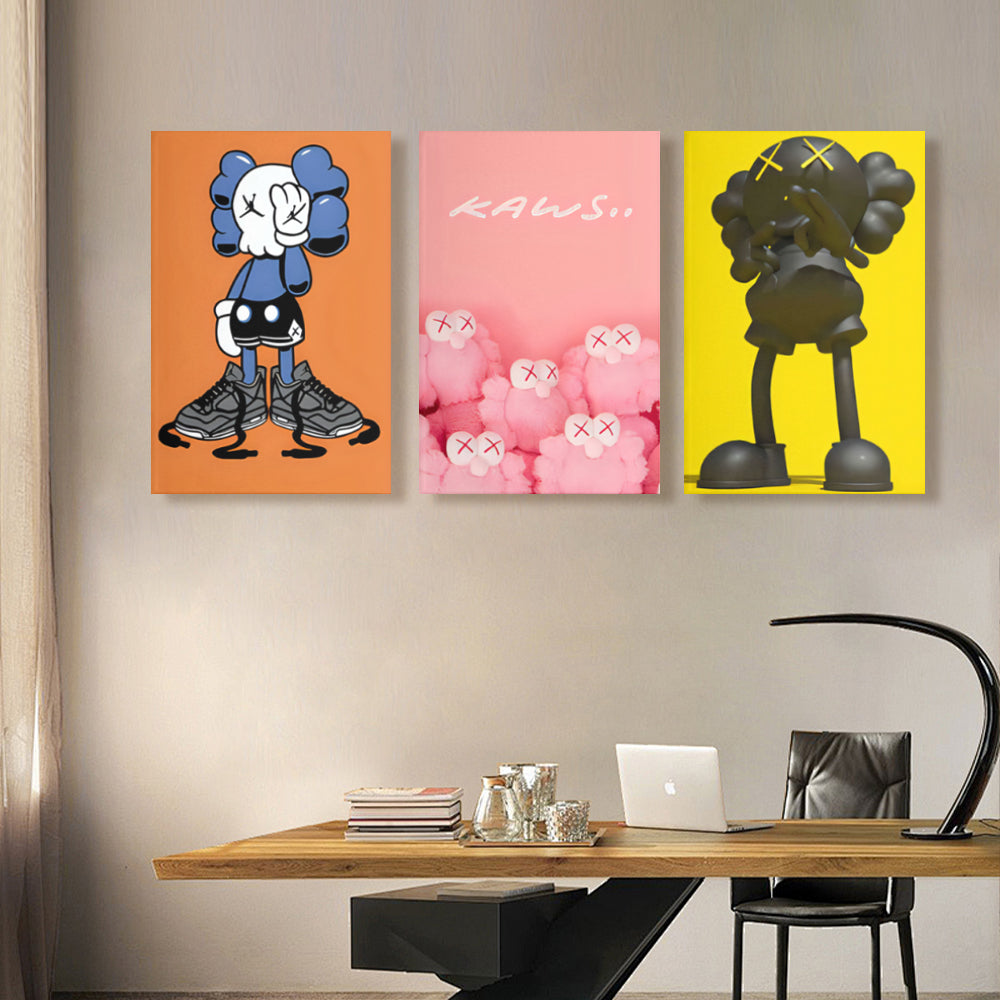 Sesame Street Trendy Brand Creative Pattern,Triple Frameless Canvas Painting