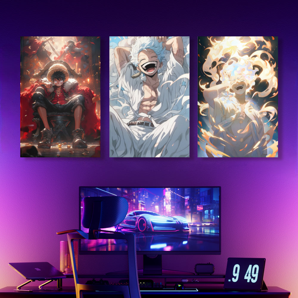 Fantasy Hot-Blooded Boy Creative Pattern,Triple Frameless Canvas Painting