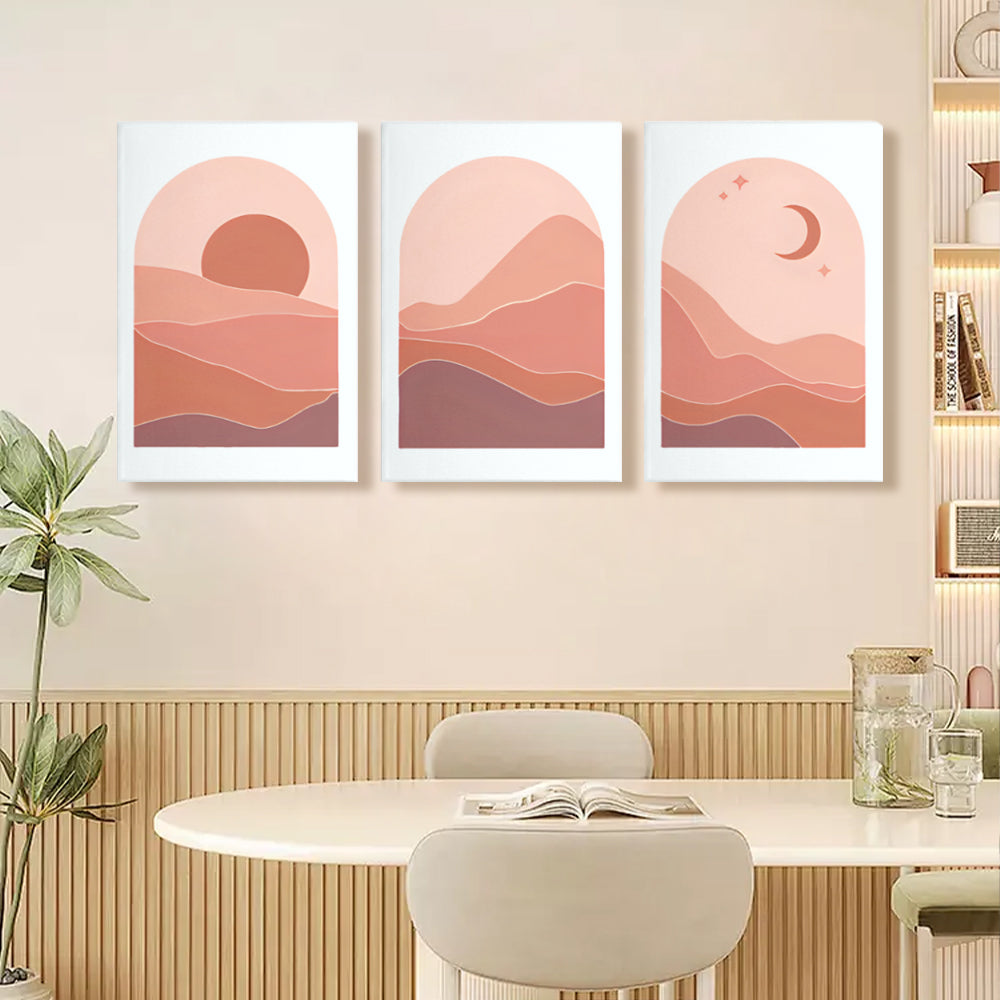 Landscape Creativity,Triple Frameless Canvas Painting