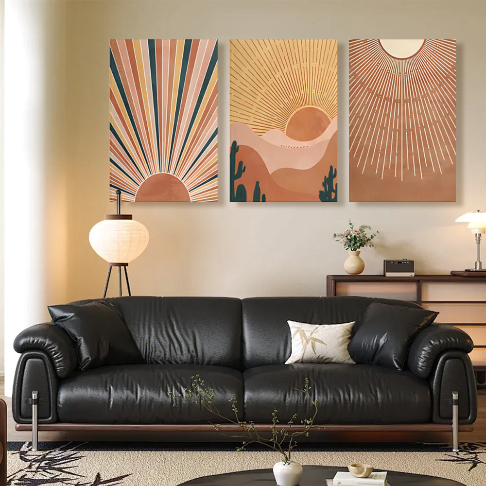 Bohemian Style Creative Design,Triple Frameless Canvas Painting