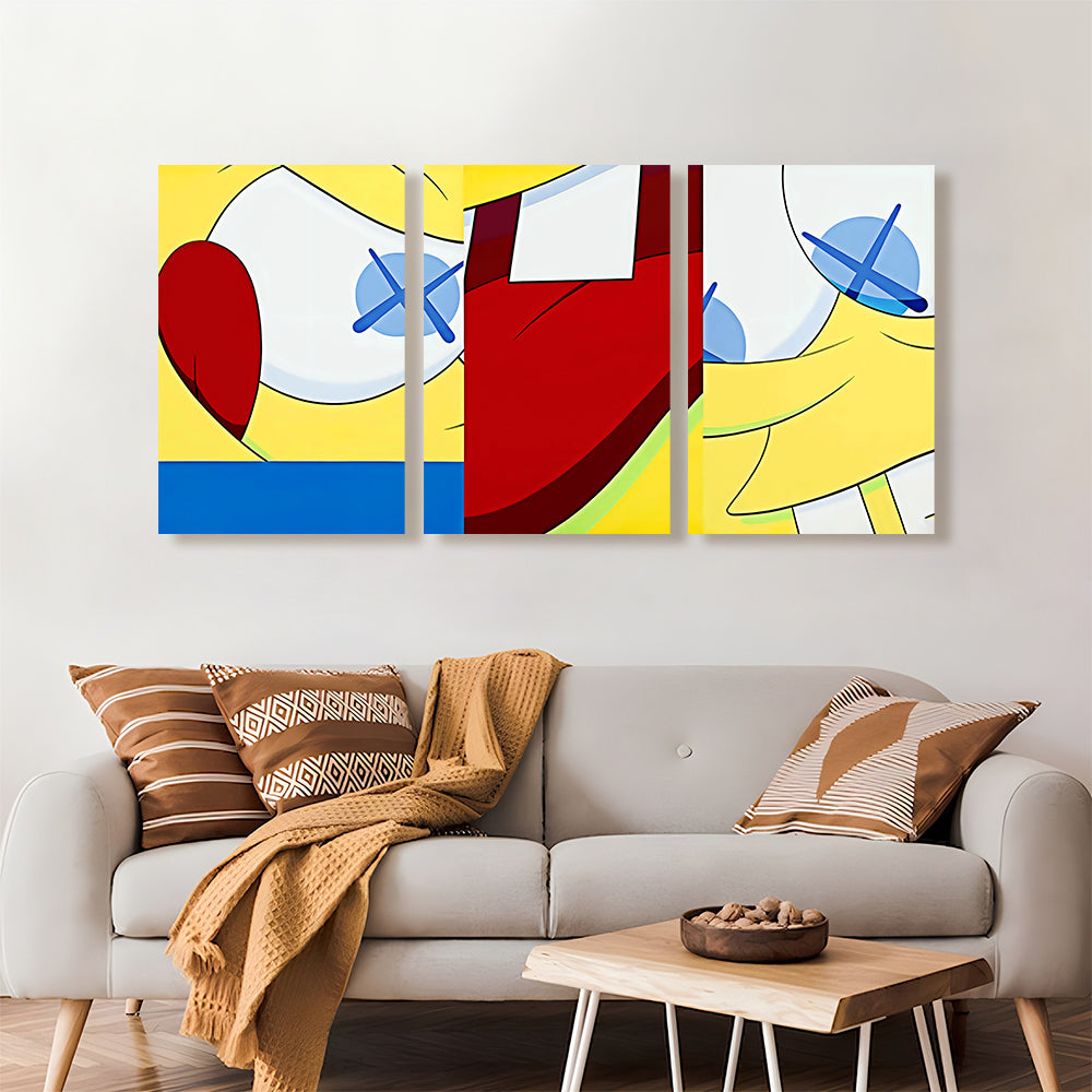 Chaotic Creative Pattern Design,Triple Frameless Canvas Painting