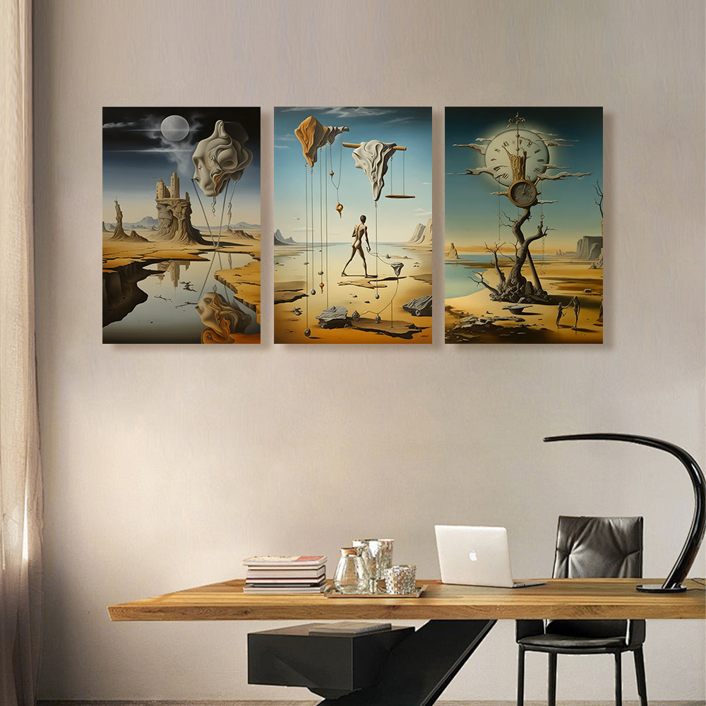 Abstract Pattern,Triple Frameless Canvas Painting