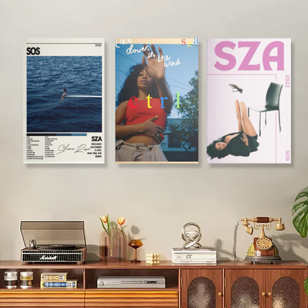 SZA Album Poster Cover,Triple Frameless Canvas Painting