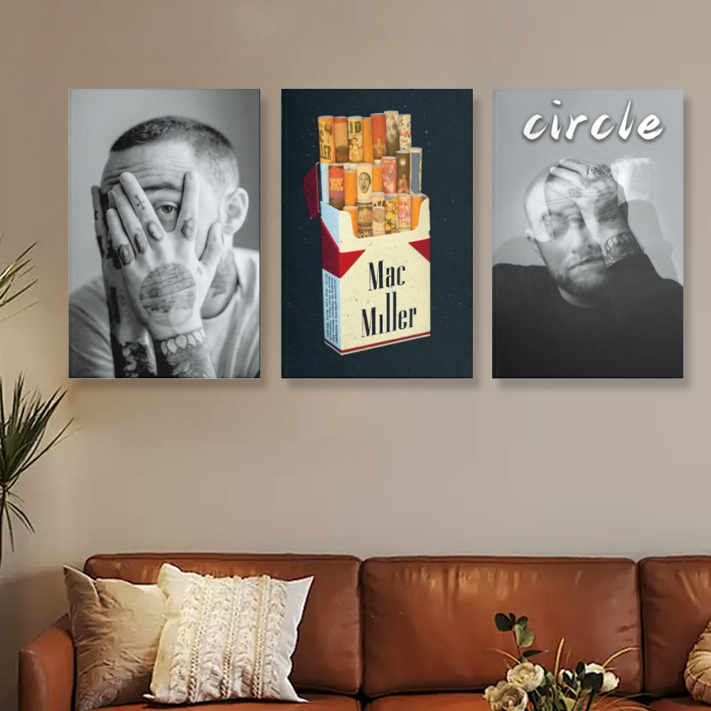 Mac Miller Poster  Design,Triple Frameless Canvas Painting