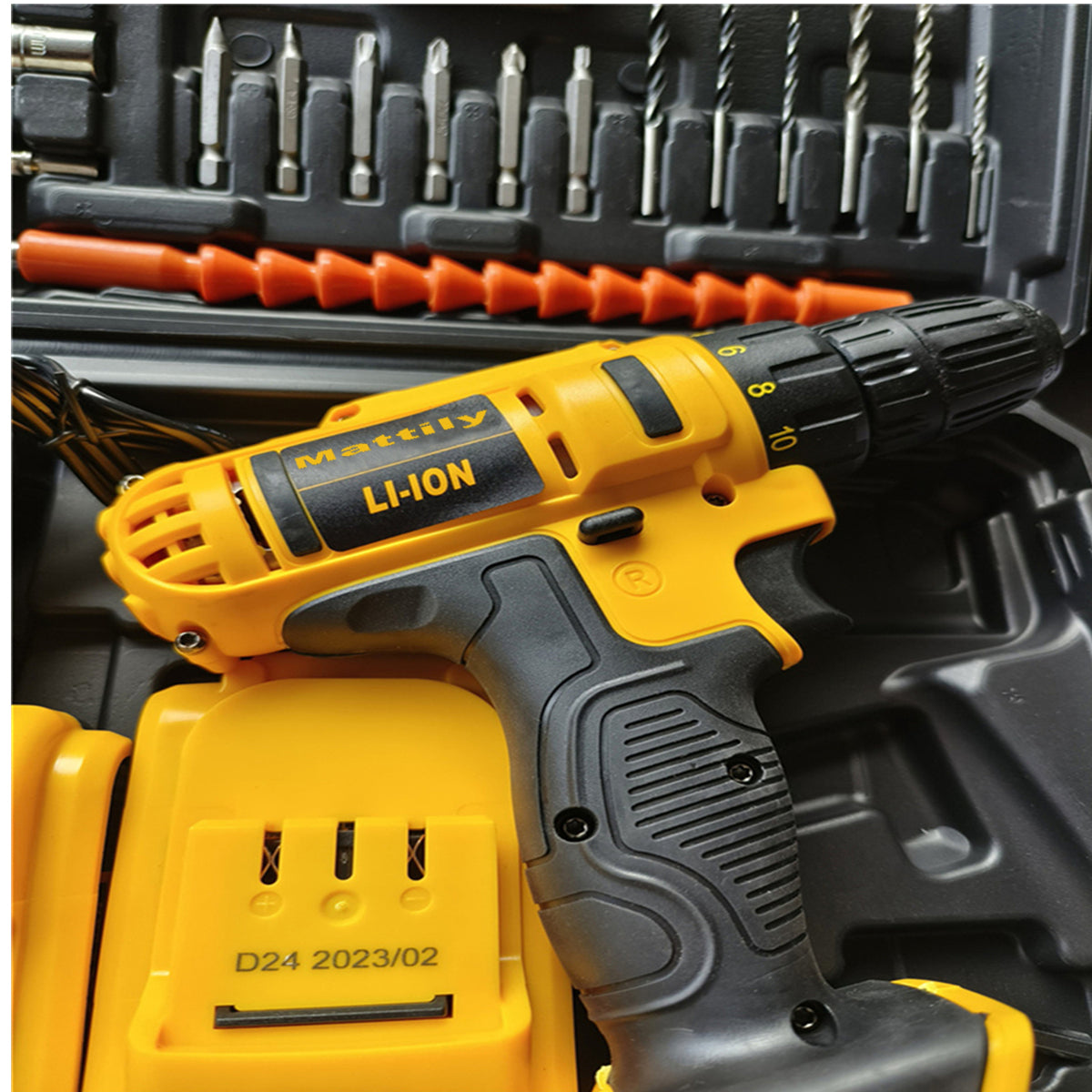 Mattily Cordless Drill, 21V 3 in1 Electric Power Drill Set with Brushless Motor, 1280RPM Stepless Speed Control Electric Drill Kit for Both Home Outdoor Projects