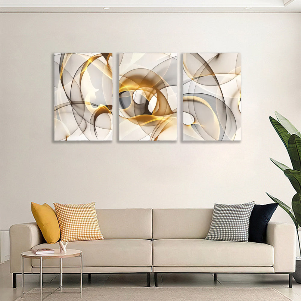 Creative Simple Pattern,Triple Frameless Canvas Painting.