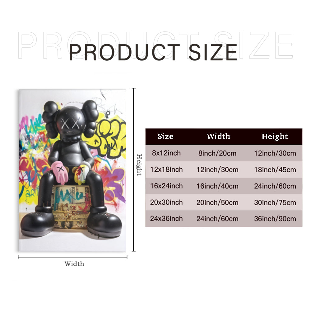 Colorful Bear Creative Pattern Design,Triple Frameless Canvas Painting