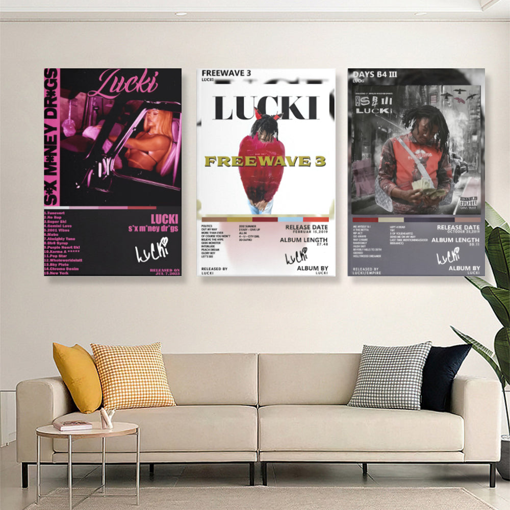 Generic Lucki Album Poster,Triple Frameless Canvas Painting