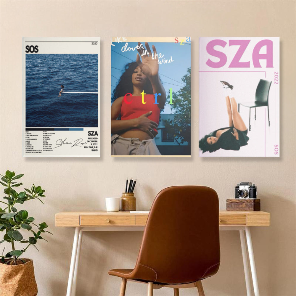 SZA Album Poster Cover,Triple Frameless Canvas Painting