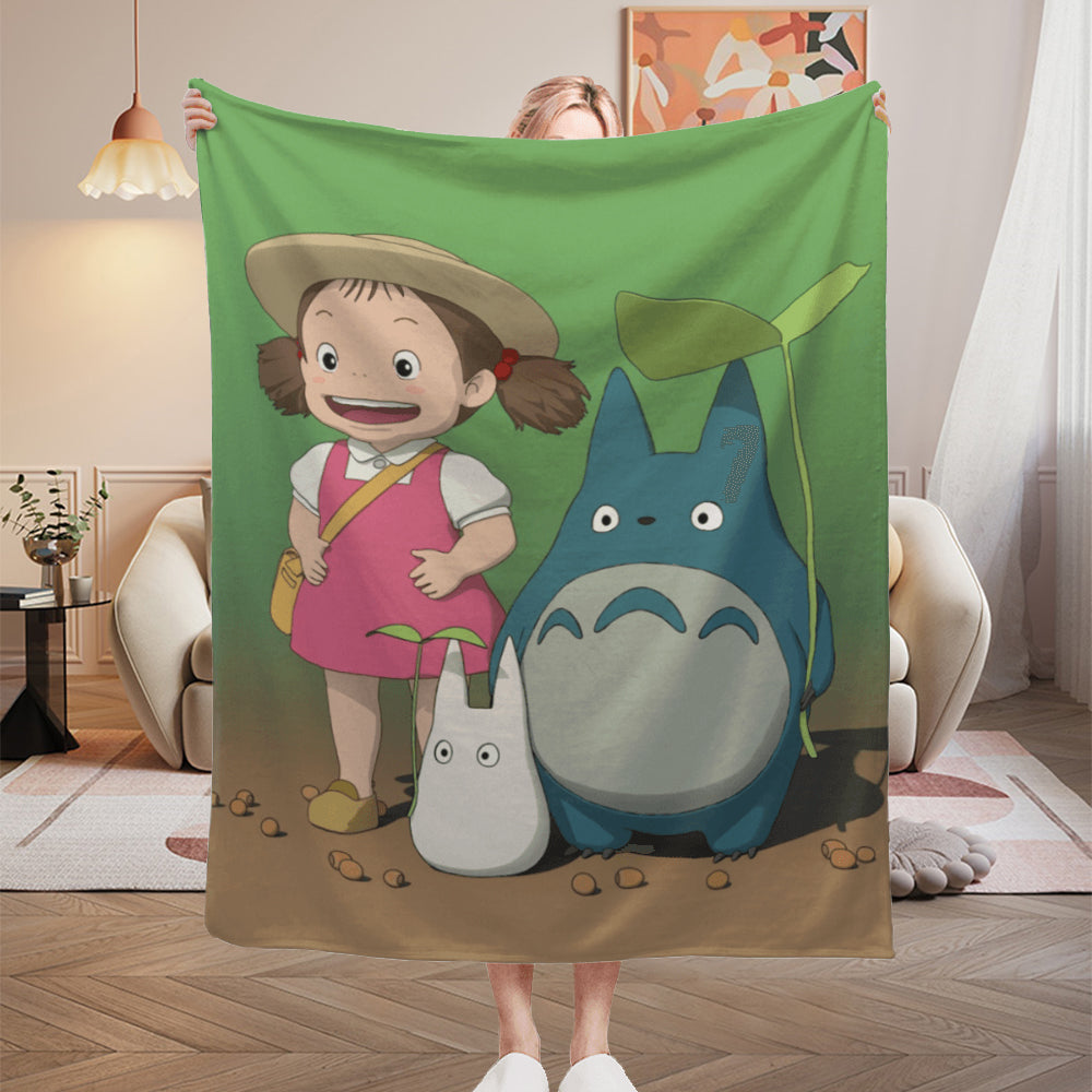 My Neighbor Totoro pattern blanket, soft and comfortable