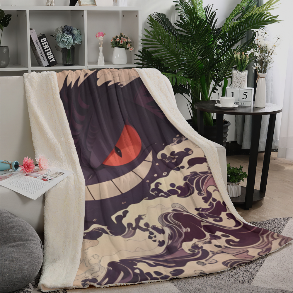 Gengar, Pokemon anime style blanket, soft and comfortable