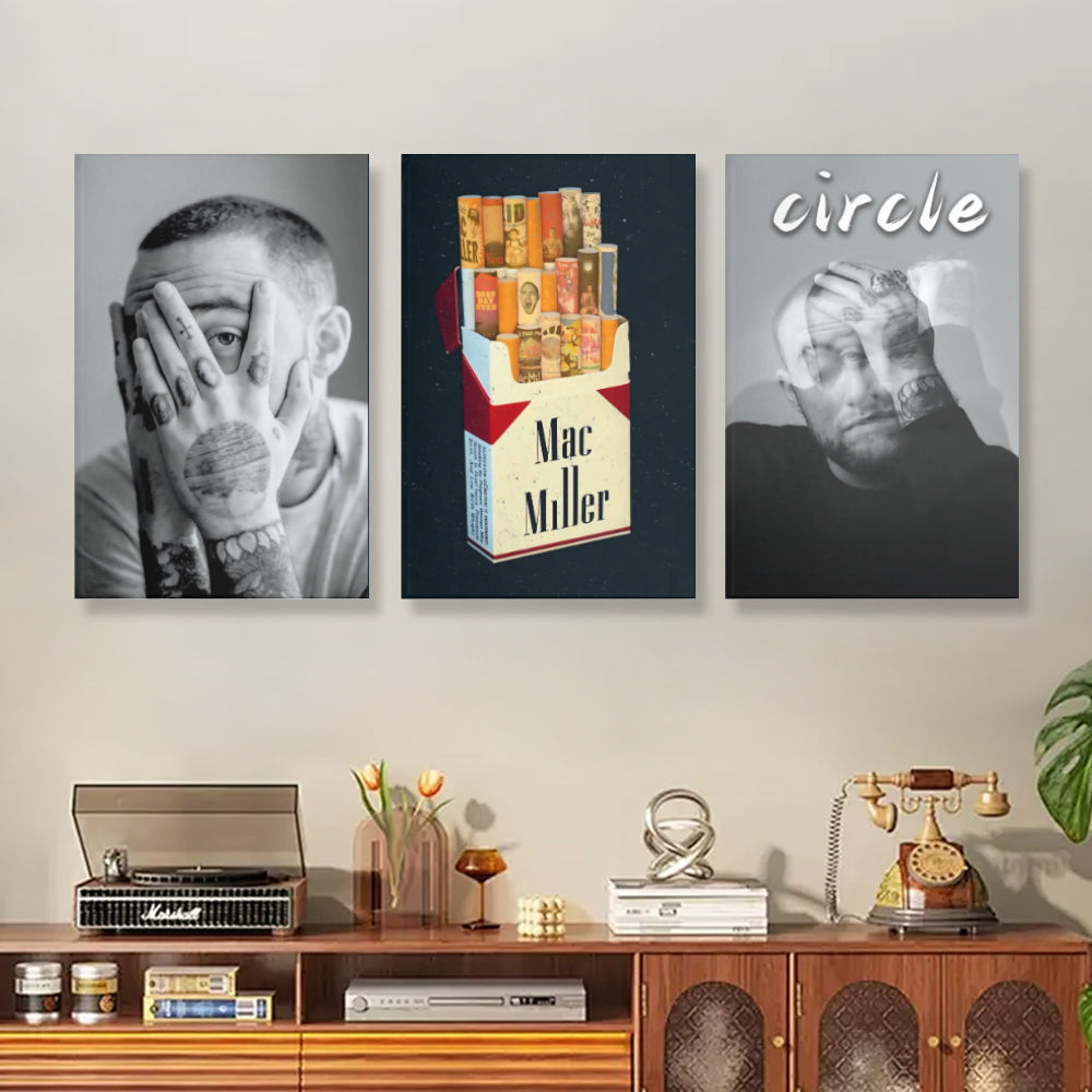 Mac Miller Poster  Design,Triple Frameless Canvas Painting