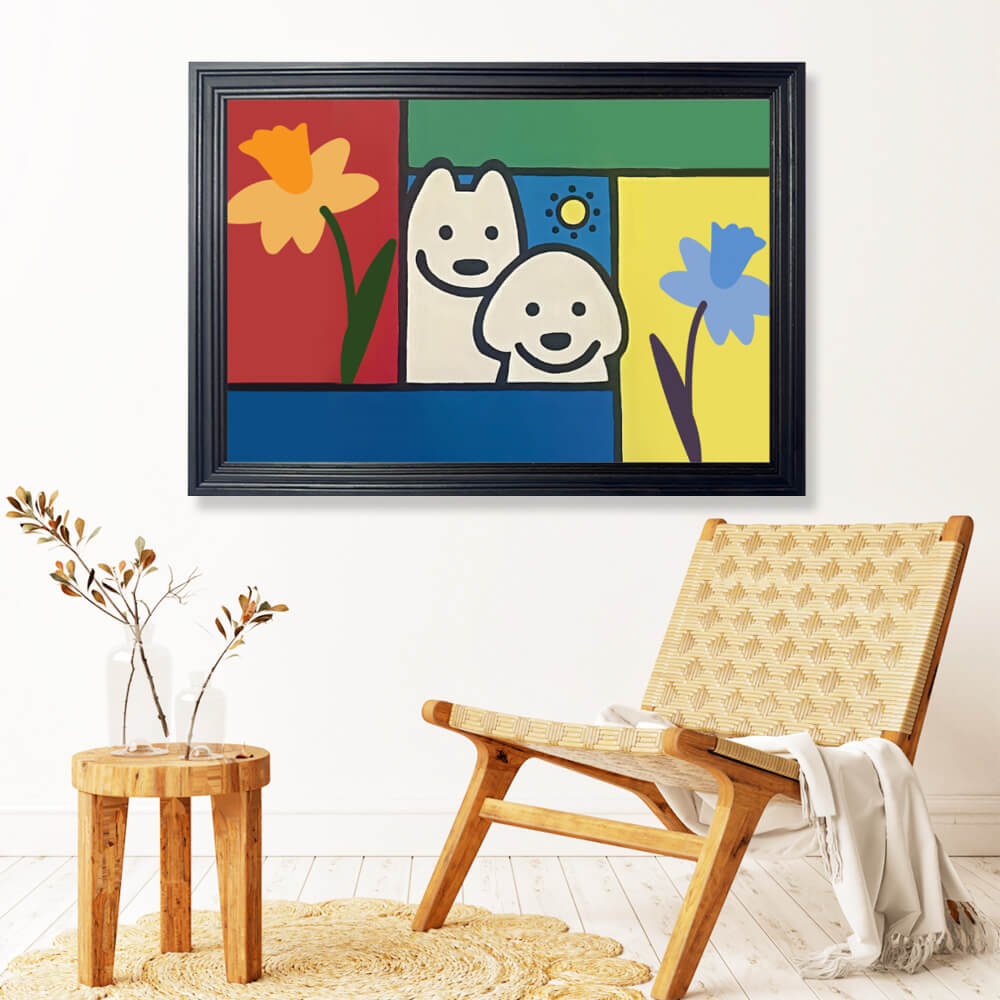 Creative Illustration Pattern, Horizontal Framed Simple Decorative Canvas Painting