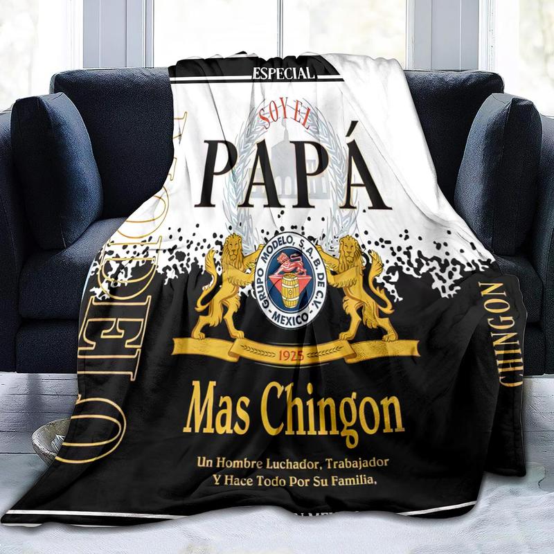 Letter Print Blanket Gift For Dad Cozy Soft Throw