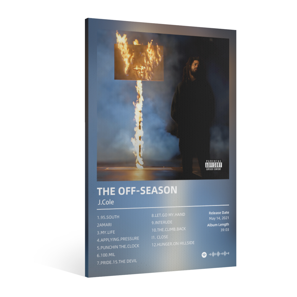 J.Cole Album Poster,Triple Frameless Canvas Painting