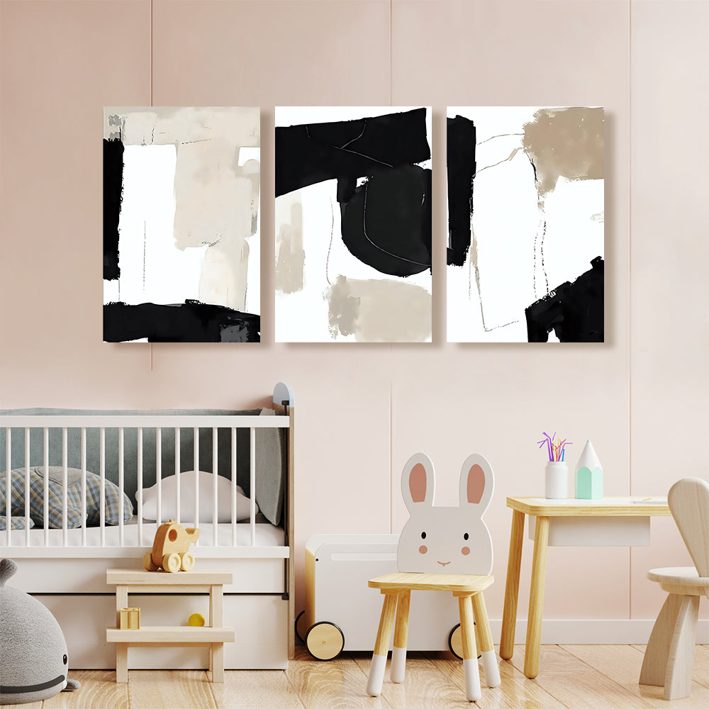 Modern Simple Creative Pattern,Triple Frameless Canvas Painting.