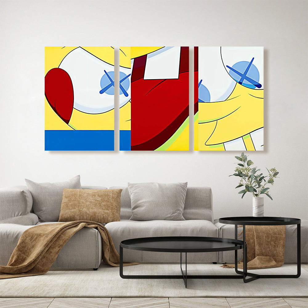 Chaotic Creative Pattern Design,Triple Frameless Canvas Painting