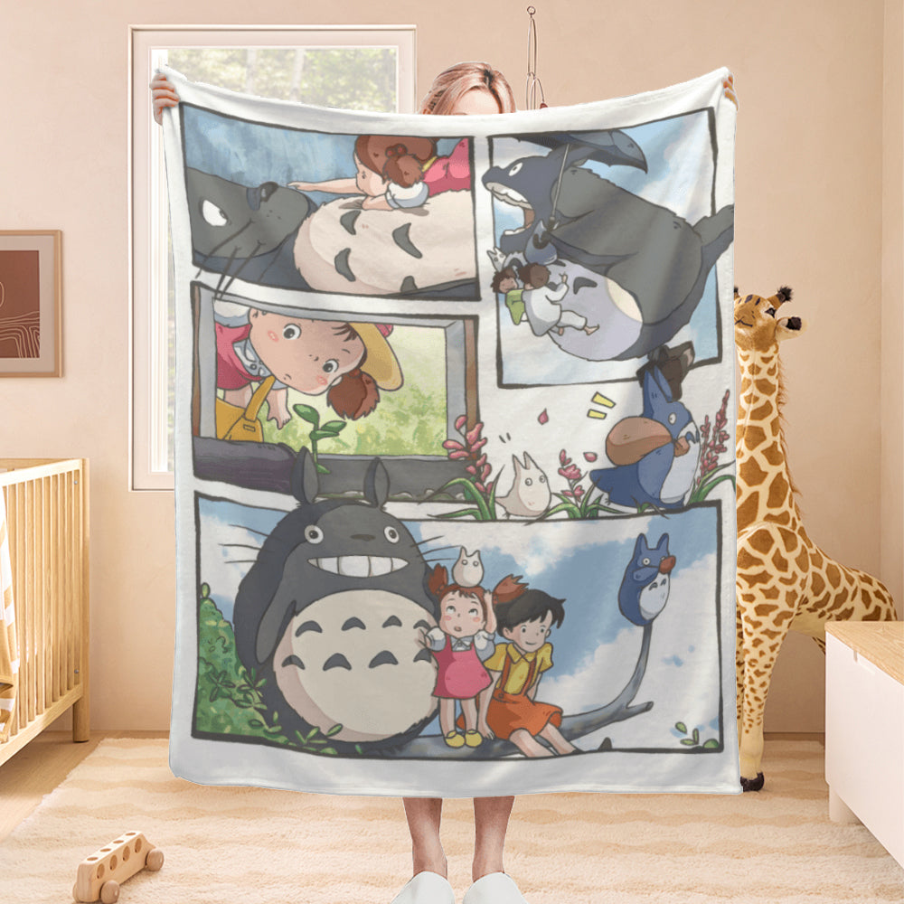 My Neighbor Totoro pattern blanket, soft and comfortable
