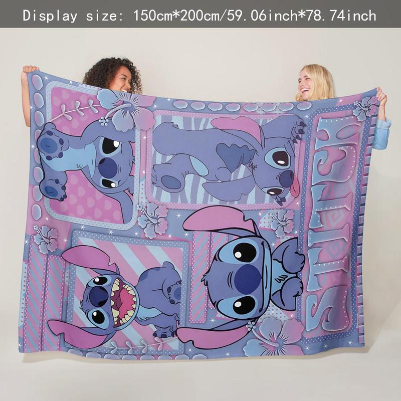 Cartoon Stitch Pattern Soft Comfortable Throw Flannel Blanket