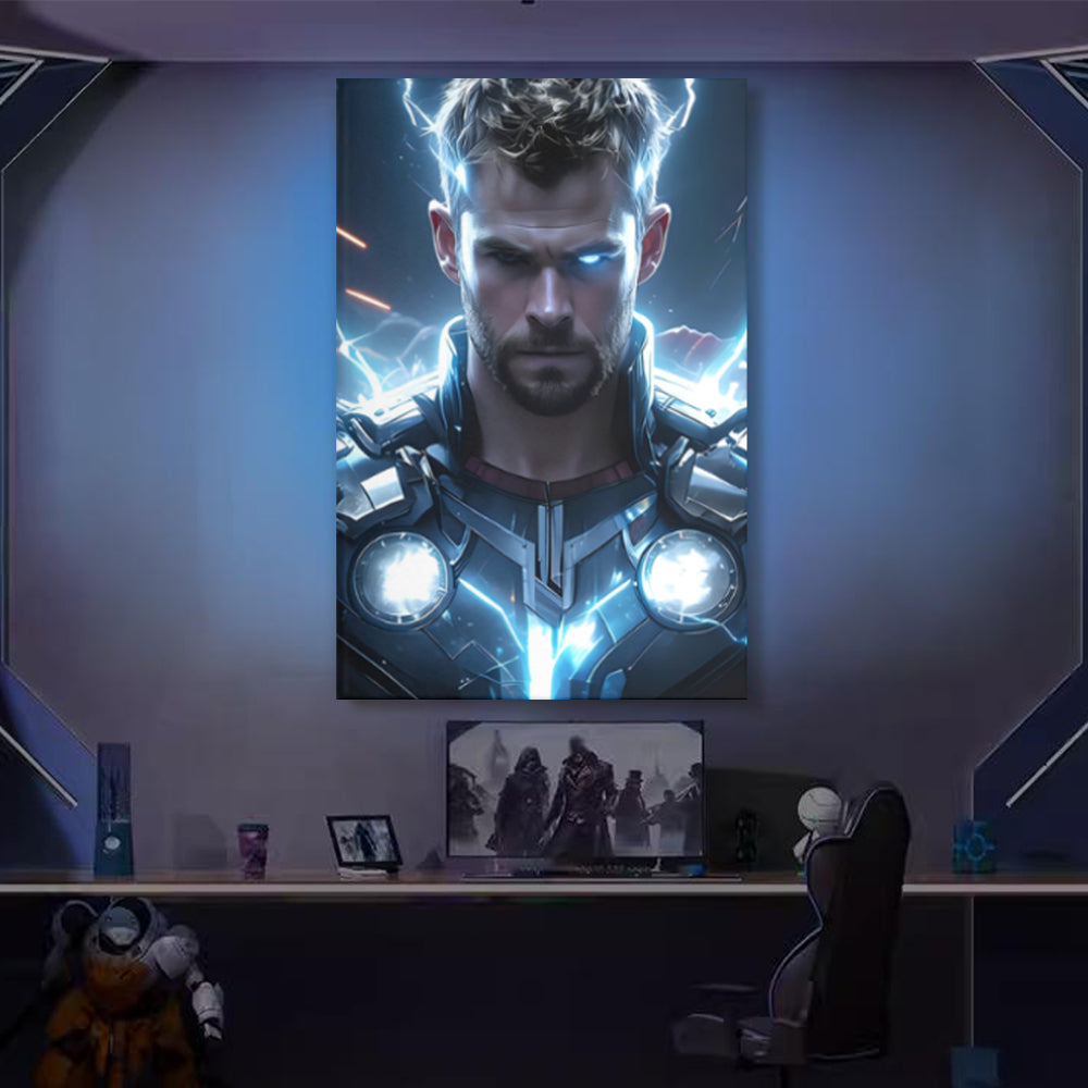 Cool Character Pattern,Triple Frameless Canvas Painting.