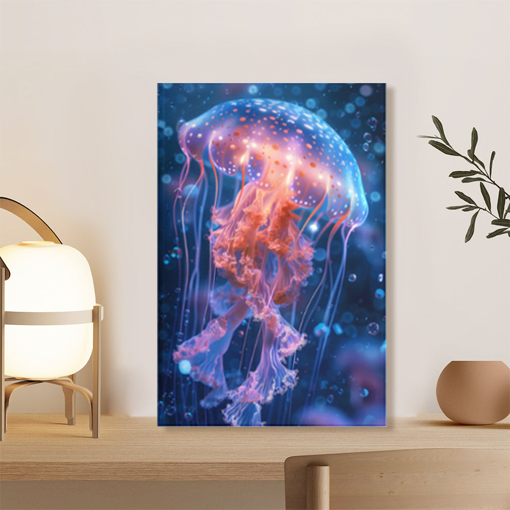 Colorful Jellyfish Creative Pattern Design,Triple Frameless Canvas Painting.