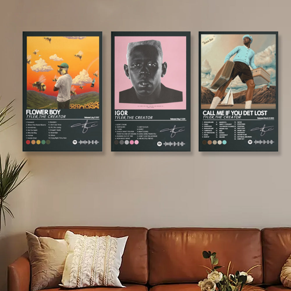 Tyler Album Poster,Triple Frameless Canvas Painting