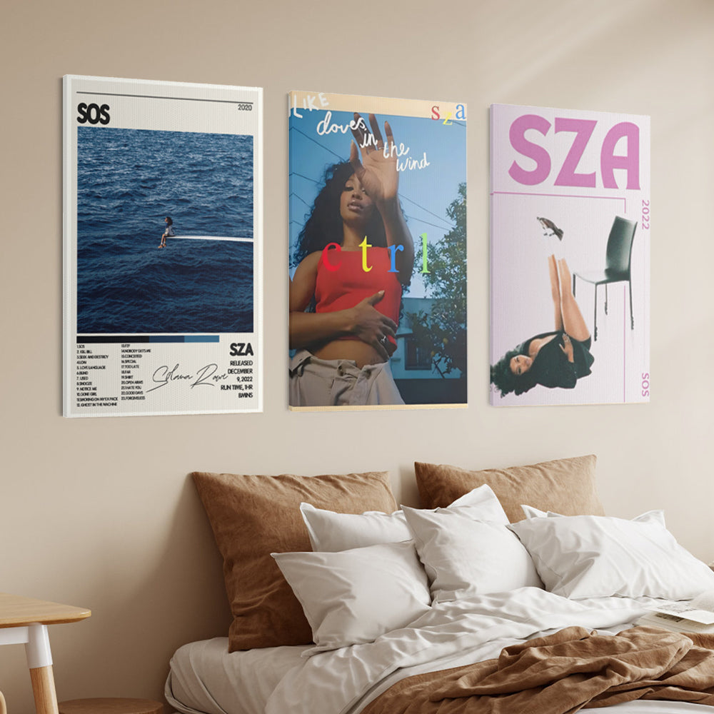 SZA Album Poster Cover,Triple Frameless Canvas Painting