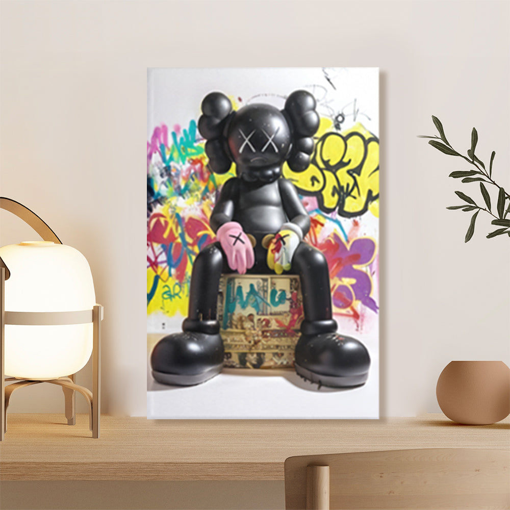 Colorful Bear Creative Pattern Design,Triple Frameless Canvas Painting