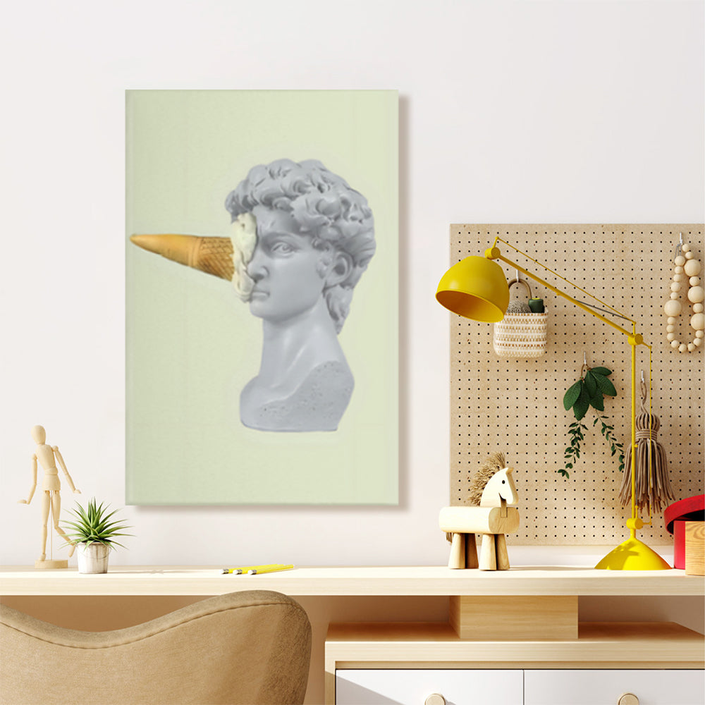 Ice Cream Sculpture Creative Pattern Design,Triple Frameless Canvas Painting.