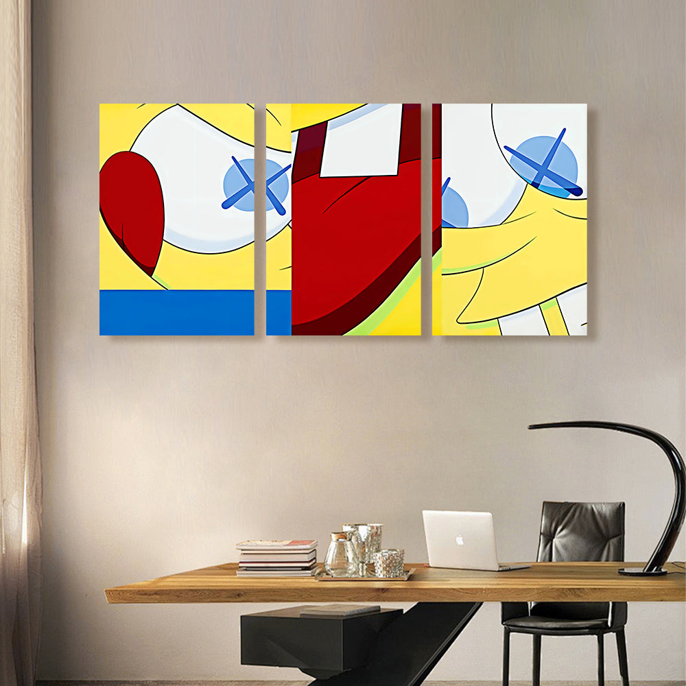 Chaotic Creative Pattern Design,Triple Frameless Canvas Painting