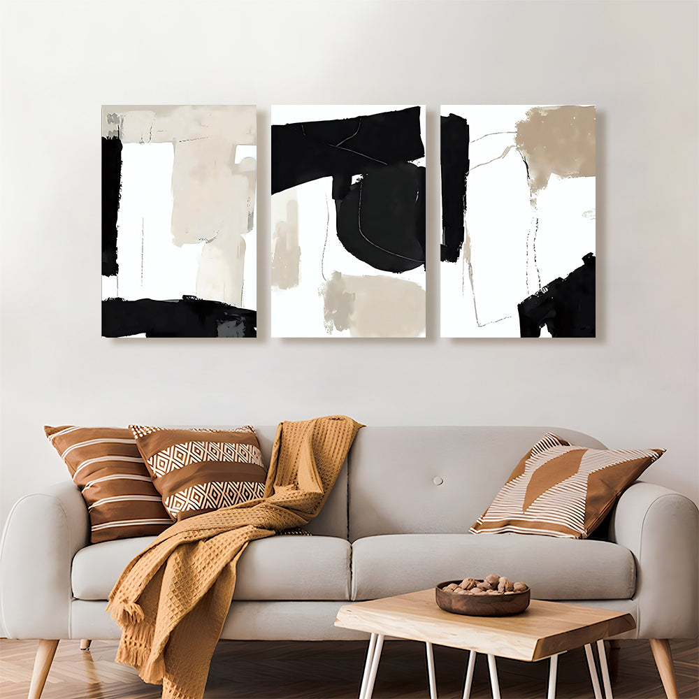 Modern Simple Creative Pattern,Triple Frameless Canvas Painting.