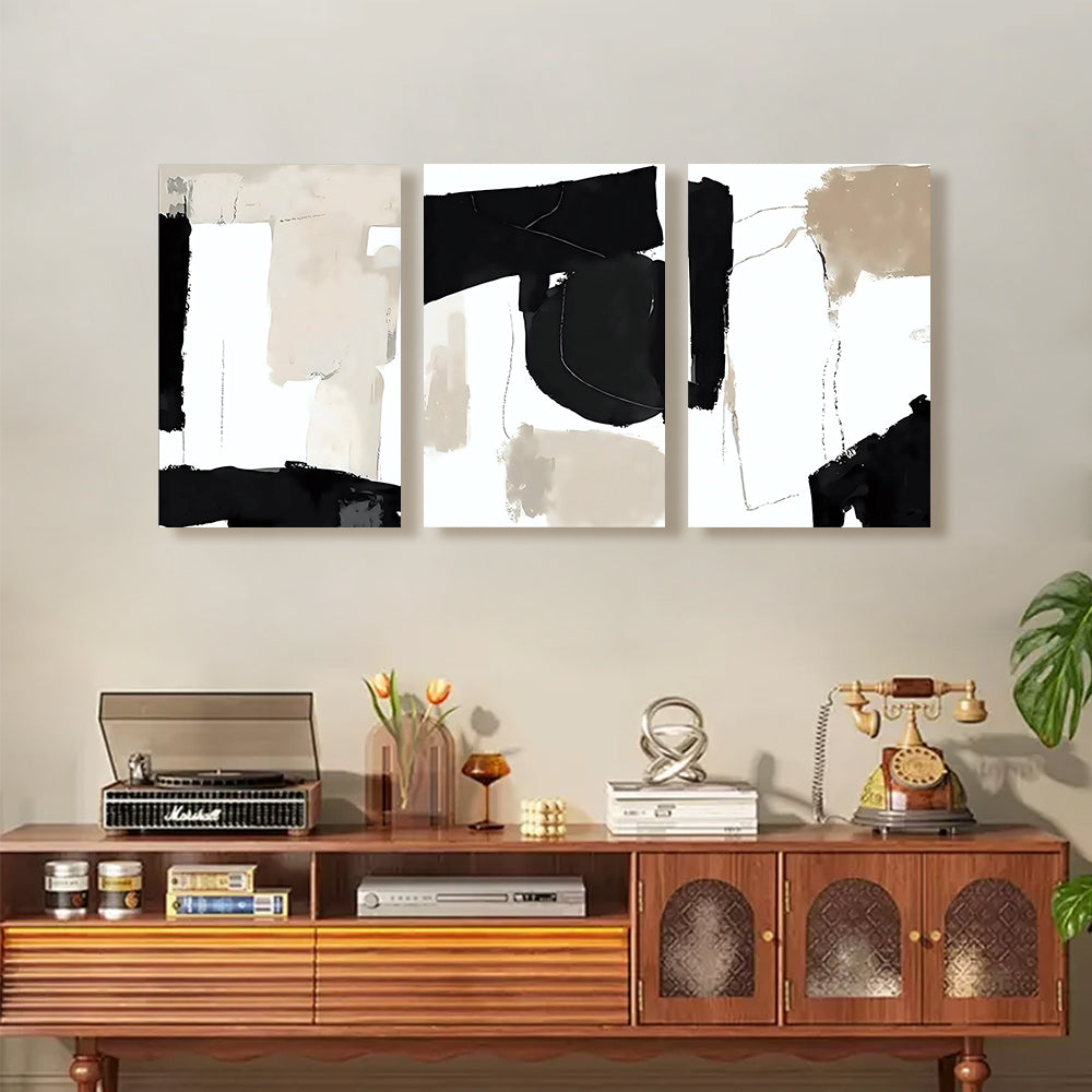 Modern Simple Creative Pattern,Triple Frameless Canvas Painting.