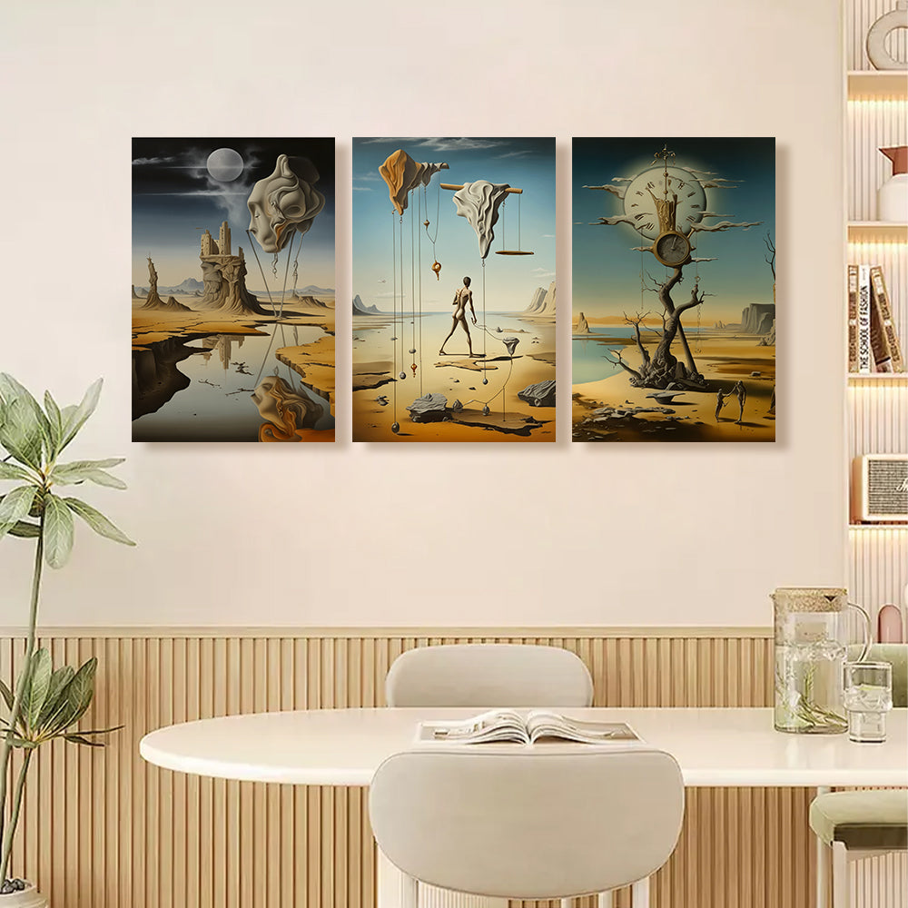 Abstract Pattern,Triple Frameless Canvas Painting