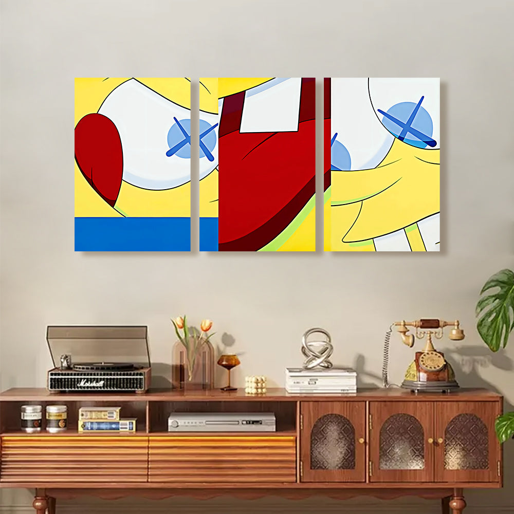 Chaotic Creative Pattern Design,Triple Frameless Canvas Painting