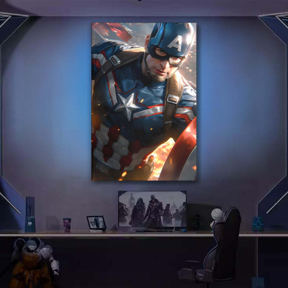 Cool Character Pattern,Triple Frameless Canvas Painting.