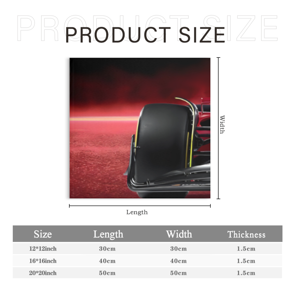 Red Cool Racing Car Creative Design,Square Triple Frameless Canvas Painting