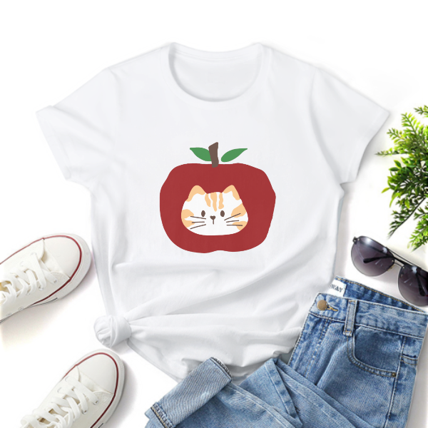 Apple Cat Cute Creative Graphic T-Shirts, Hoodies, Sweatshirts