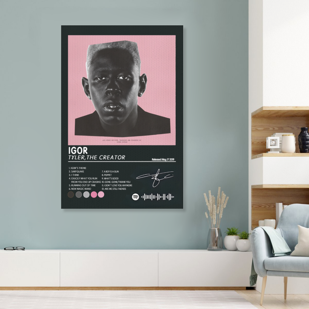 Tyler Album Poster,Triple Frameless Canvas Painting