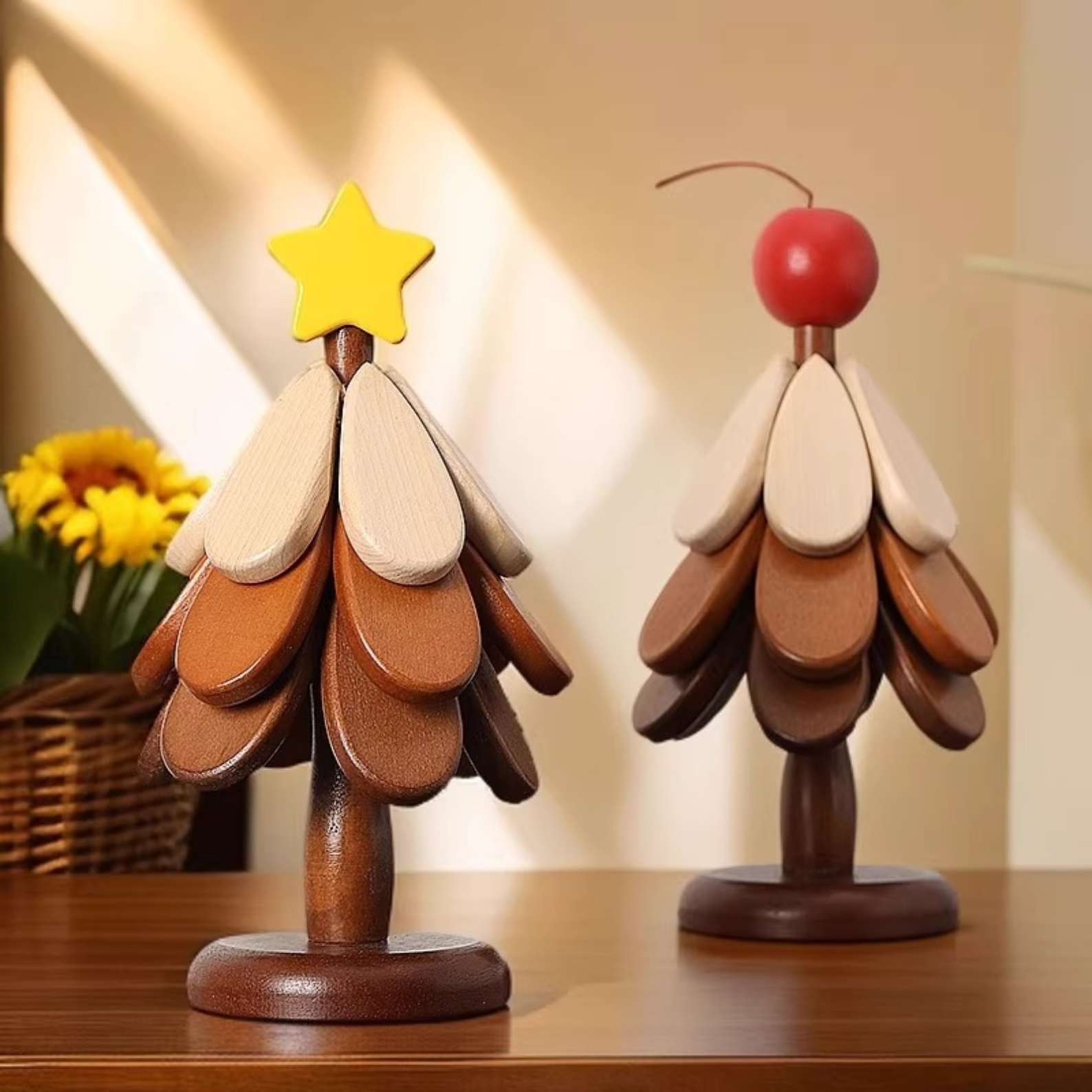 Foldable Wooden Christmas Tree Coaster