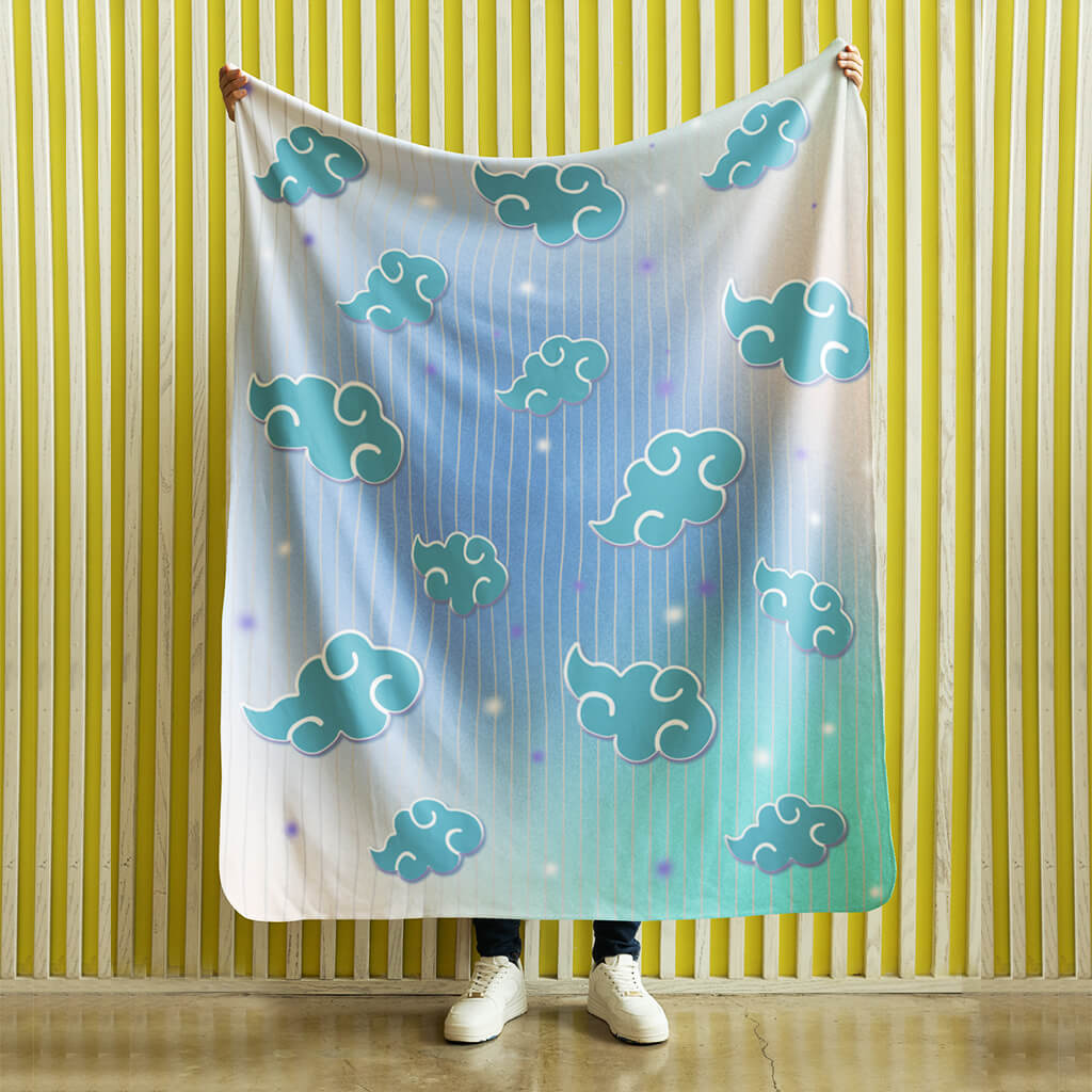 Creative colorful cloud pattern blanket, soft and comfortable