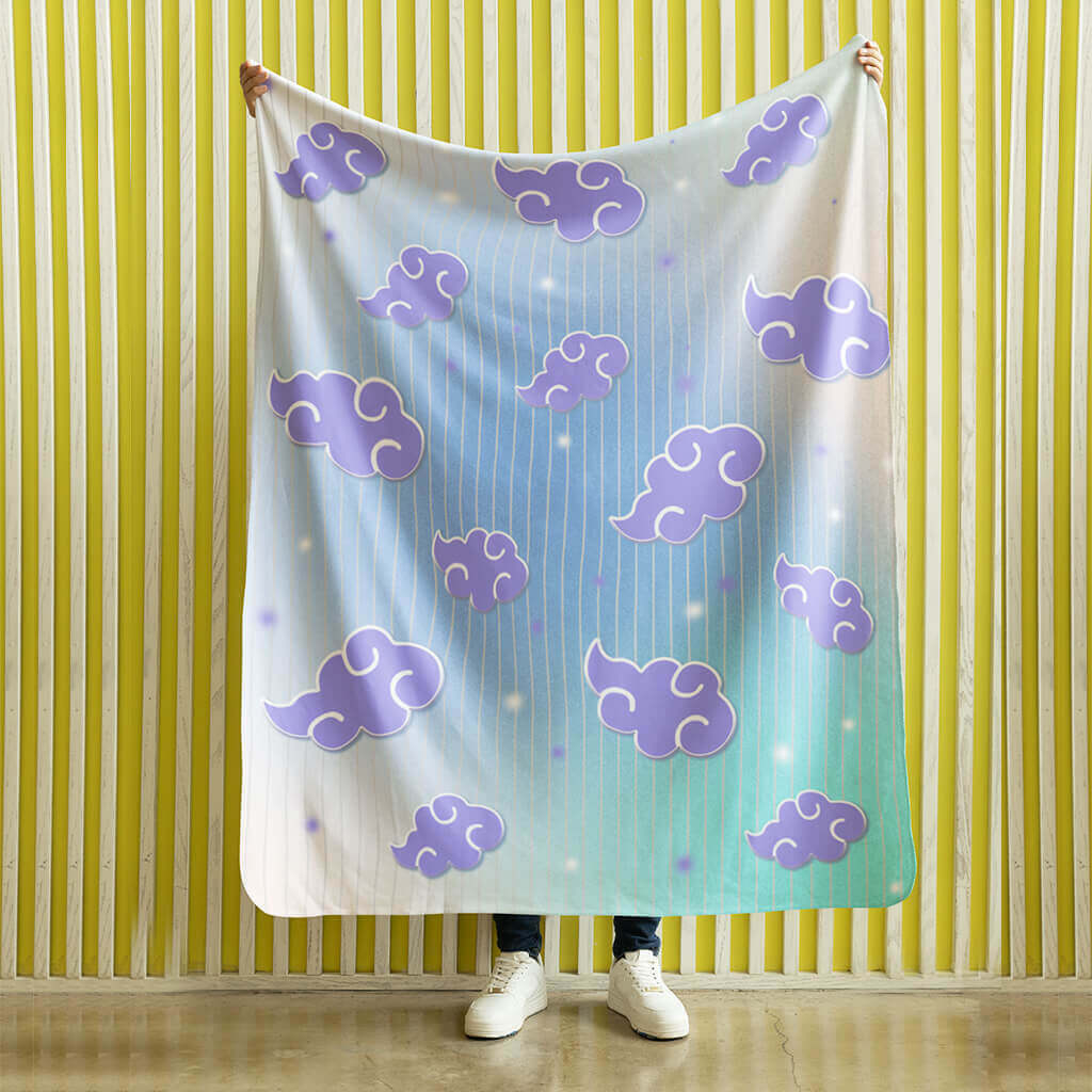 Creative colorful cloud pattern blanket, soft and comfortable
