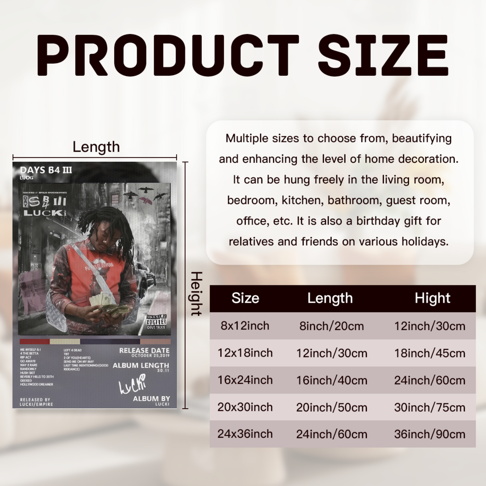 Generic Lucki Album Poster,Triple Frameless Canvas Painting