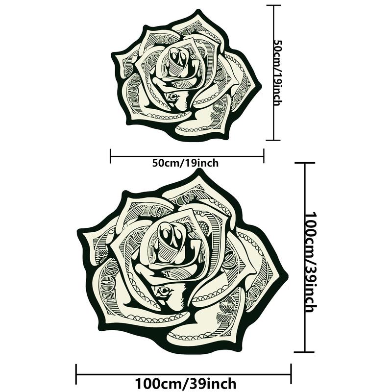 Irregular Shaped Rose Pattern Soft Non-slip Bedside Shaggy Floormat