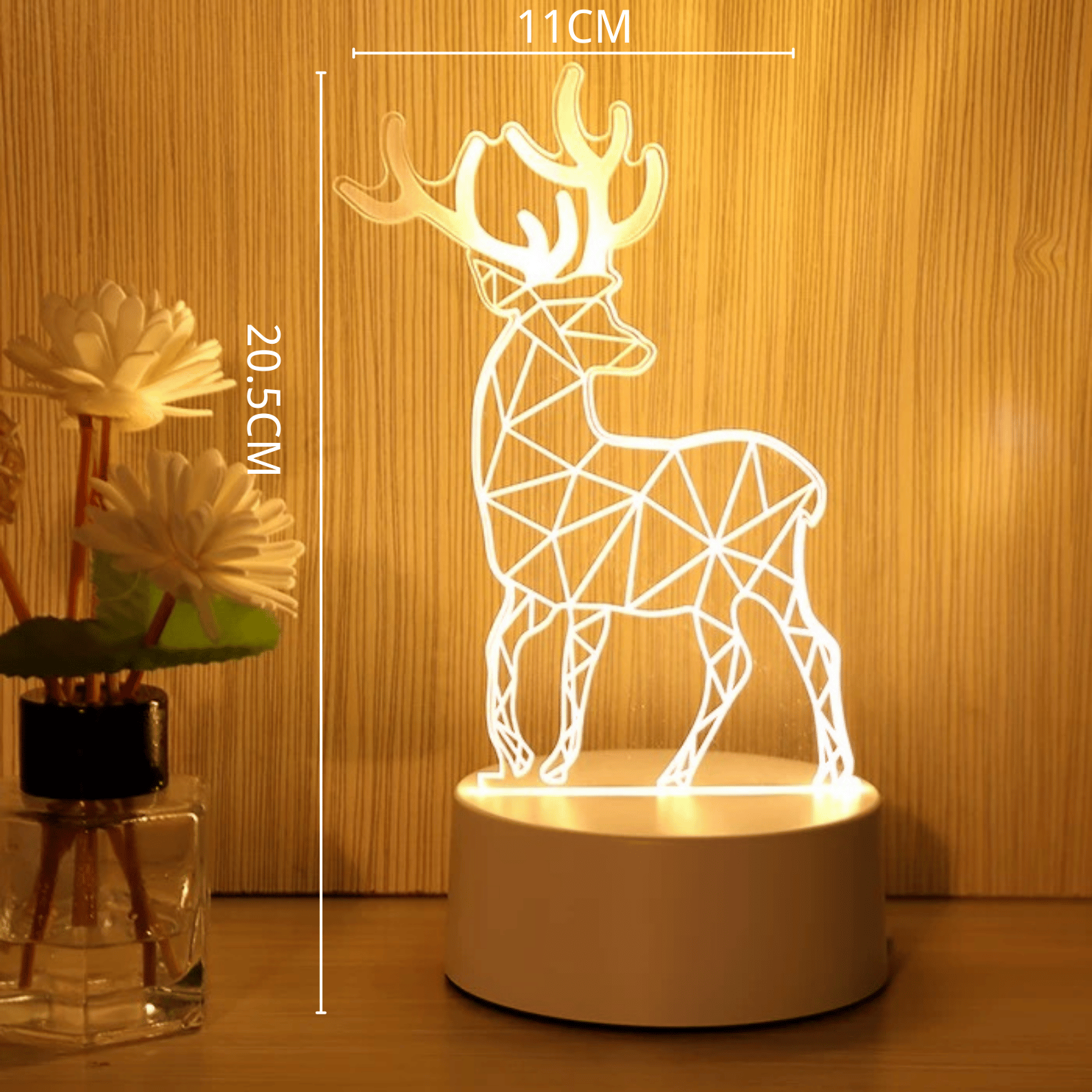 3D Bear, Deer, Guitar & Christmas Tree-Shaped LED Night Light USB Powered, Color-Changing Touch Control Desk Lamp