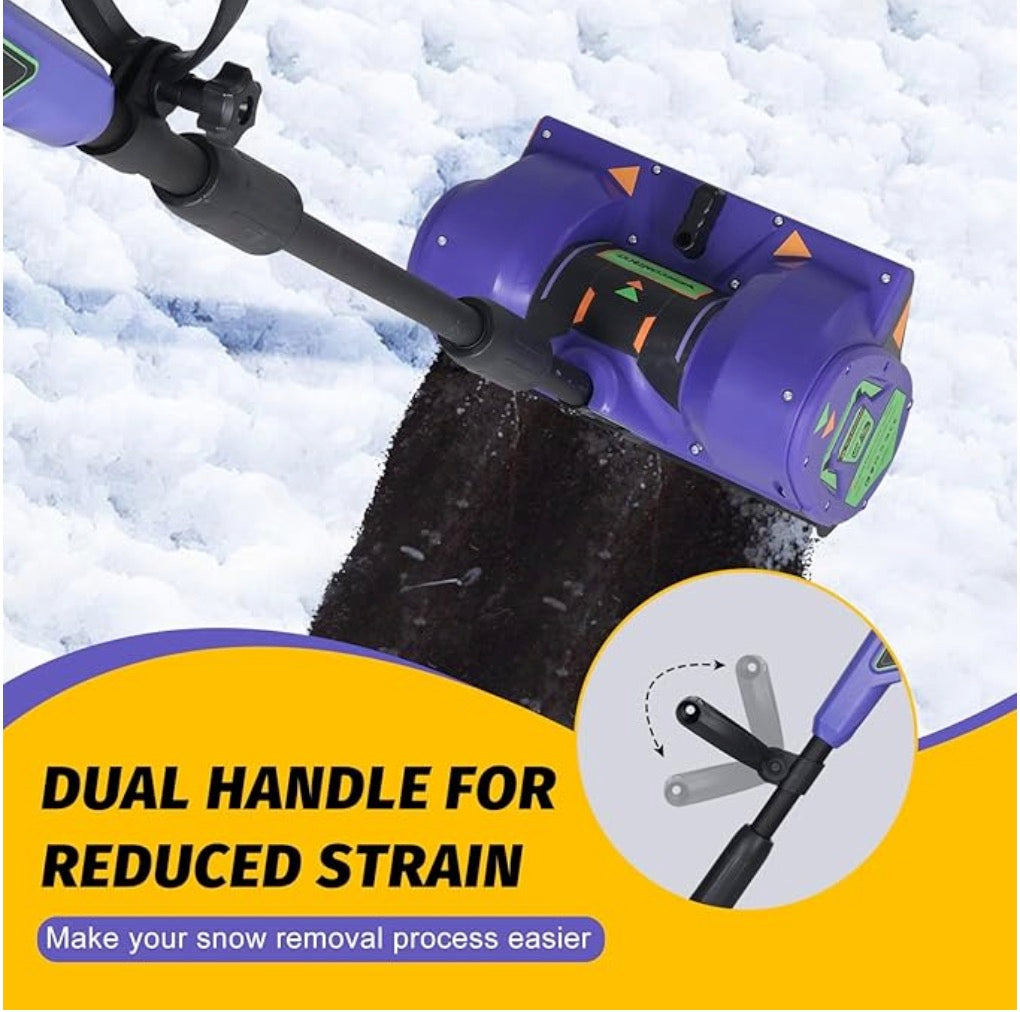 MekiPow Cordless Snow Shovel, 20V 12-Inch Battery Powered Snow Thrower